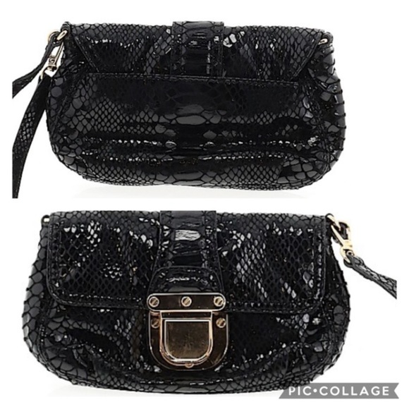 Michael Kors Black Sequin Gold Clutch Wristlet - Picture 1 of 7